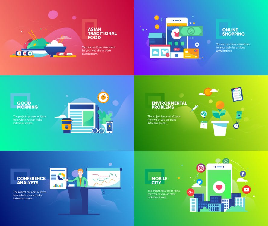 扁平化设计风格网站概念插画设计素材 Flat Design Concepts Package插图(2)