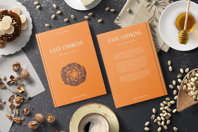 西式食谱厨房场景样机模板 Cook Book Mockup – Kitchen Set插图(3)