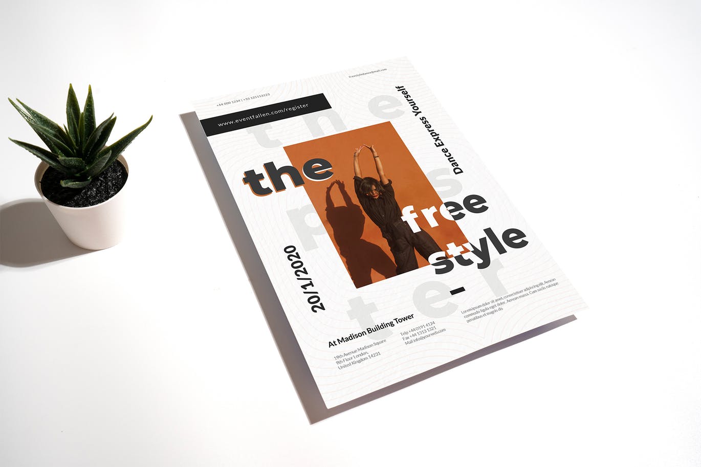 A4传单/海报设计透视图样机素材库精选模板 Perspective A4 Flyer / Poster Mockup插图(4)