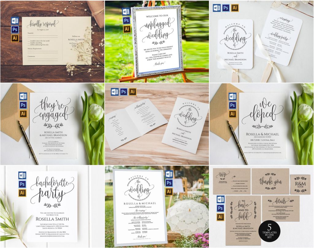 婚礼邀请物料套装打包下载[ai,psd]插图(4)