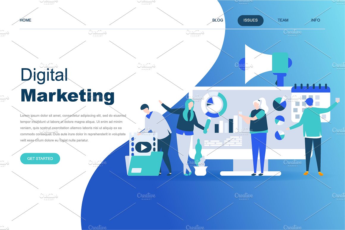 现代化平面设计着陆页模板 Flat Design Landing Page Templates插图(19)