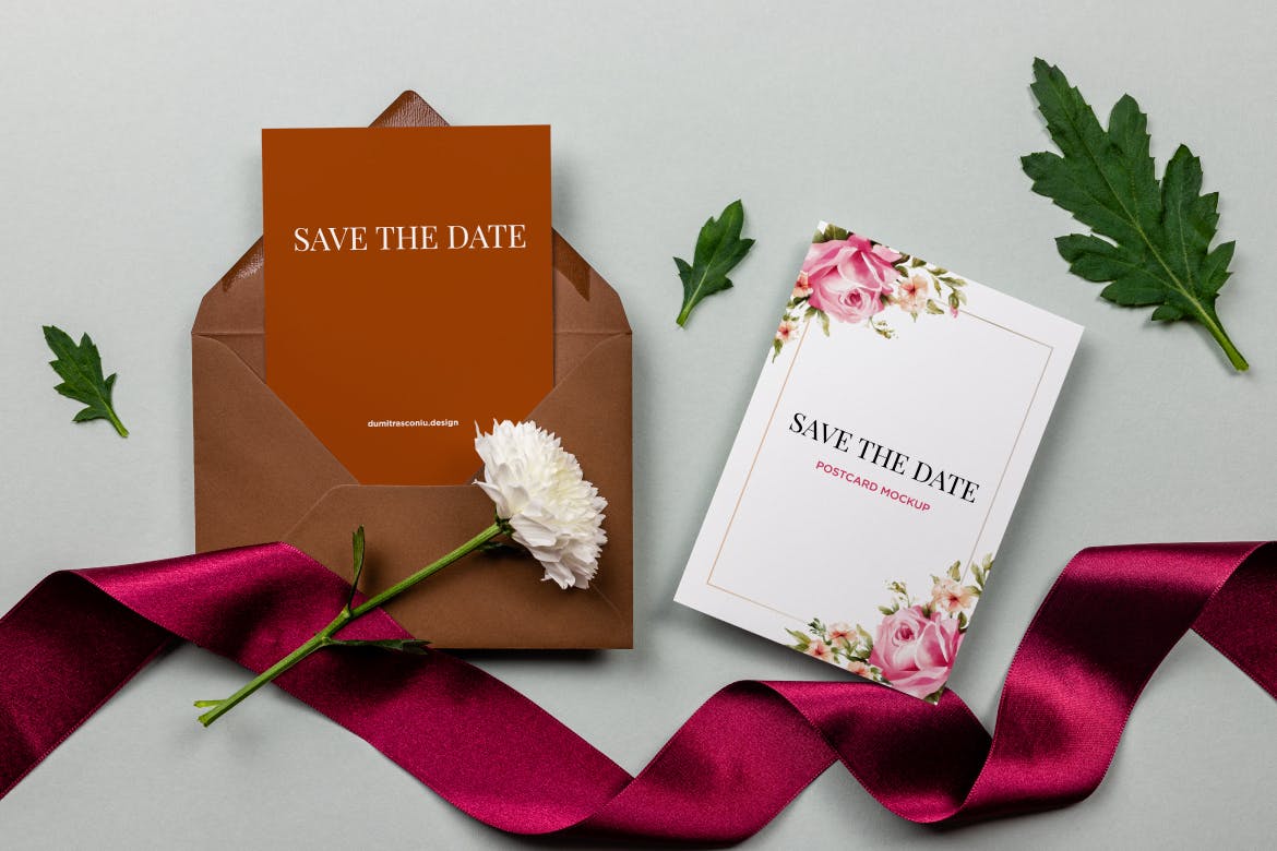 婚礼明信片请柬设计模板 Wedding Postcard Invitation插图(3)