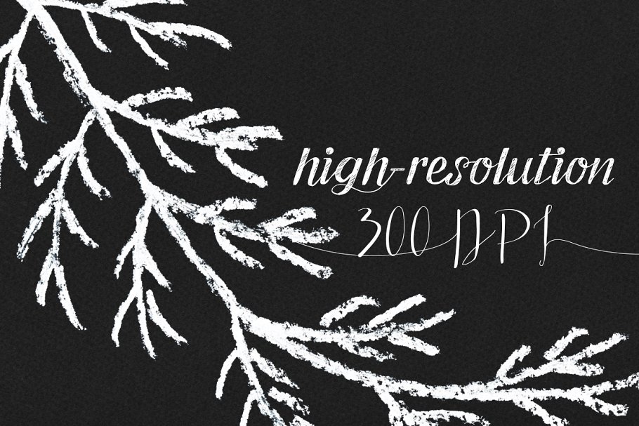 您好，冬天-粉笔手绘素材 Hello Winter Hand-drawn Chalk Kit插图(2)