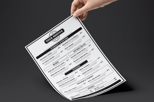 复古设计风格高档意大利西餐厅菜单PSD模板 Vintage Resto Menu插图(1)