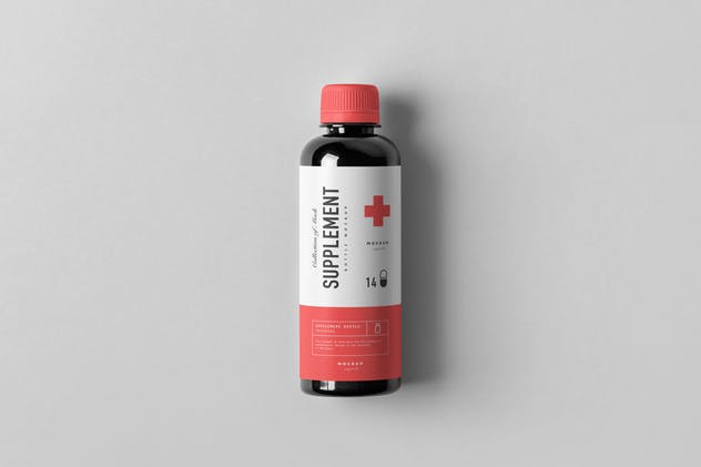 药物保健品瓶子&盒子样机模板v1 Supplement Bottle & Box Mock-up 1插图(8)