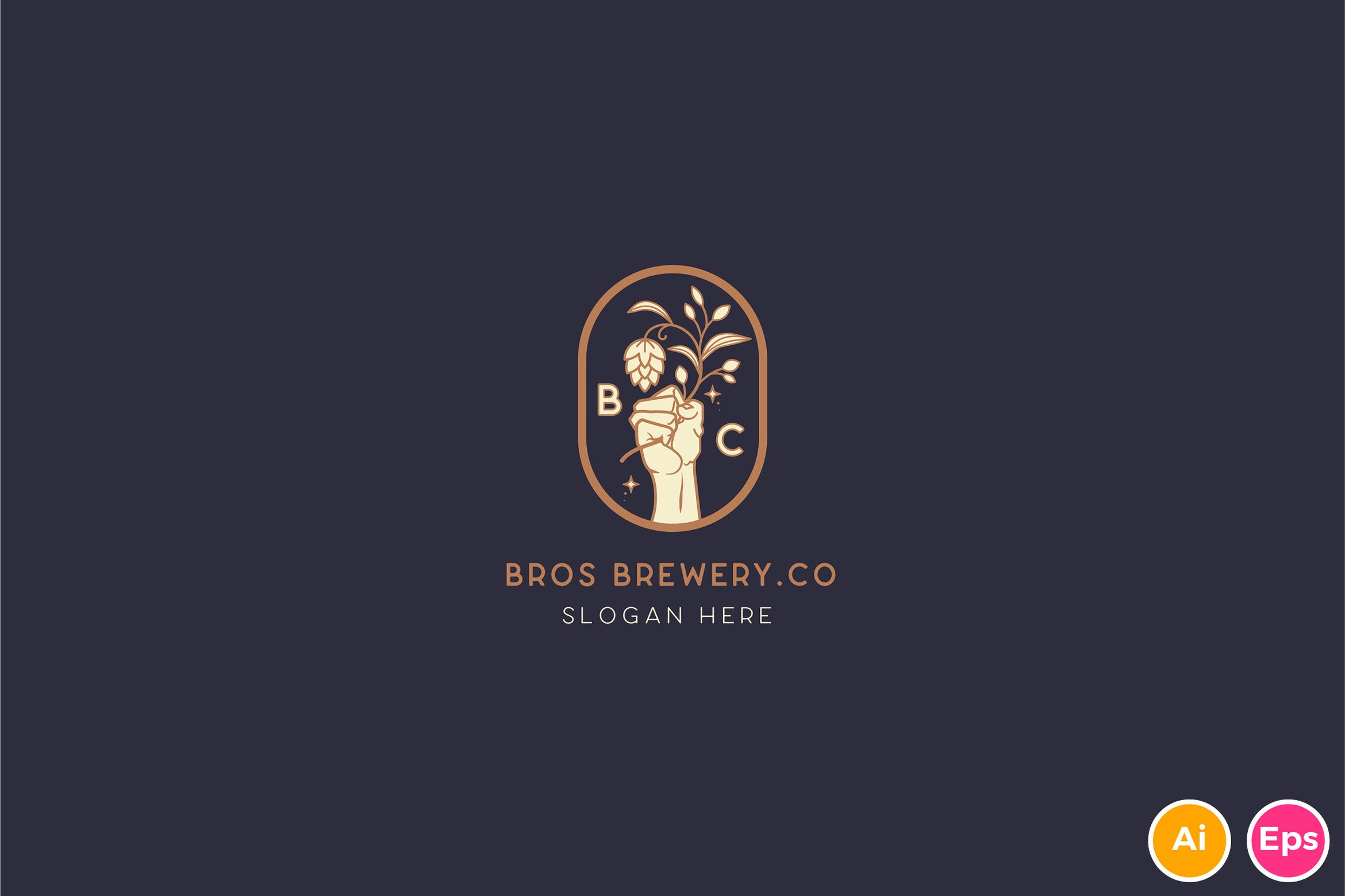 咖啡/啤酒品牌Logo设计素材库精选模板 Brewery Brotherhood cafe beer Logo Template插图