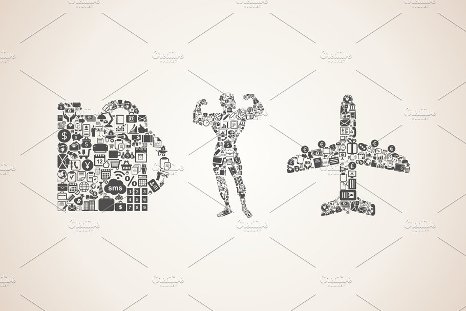 企业图标拼凑插画 Business插图(1)