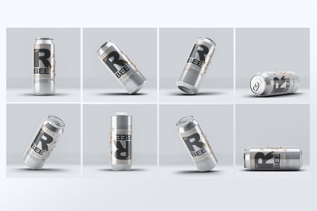 啤酒易拉罐外观包装设计样机模板 Beer Can Mock-Up插图(1)