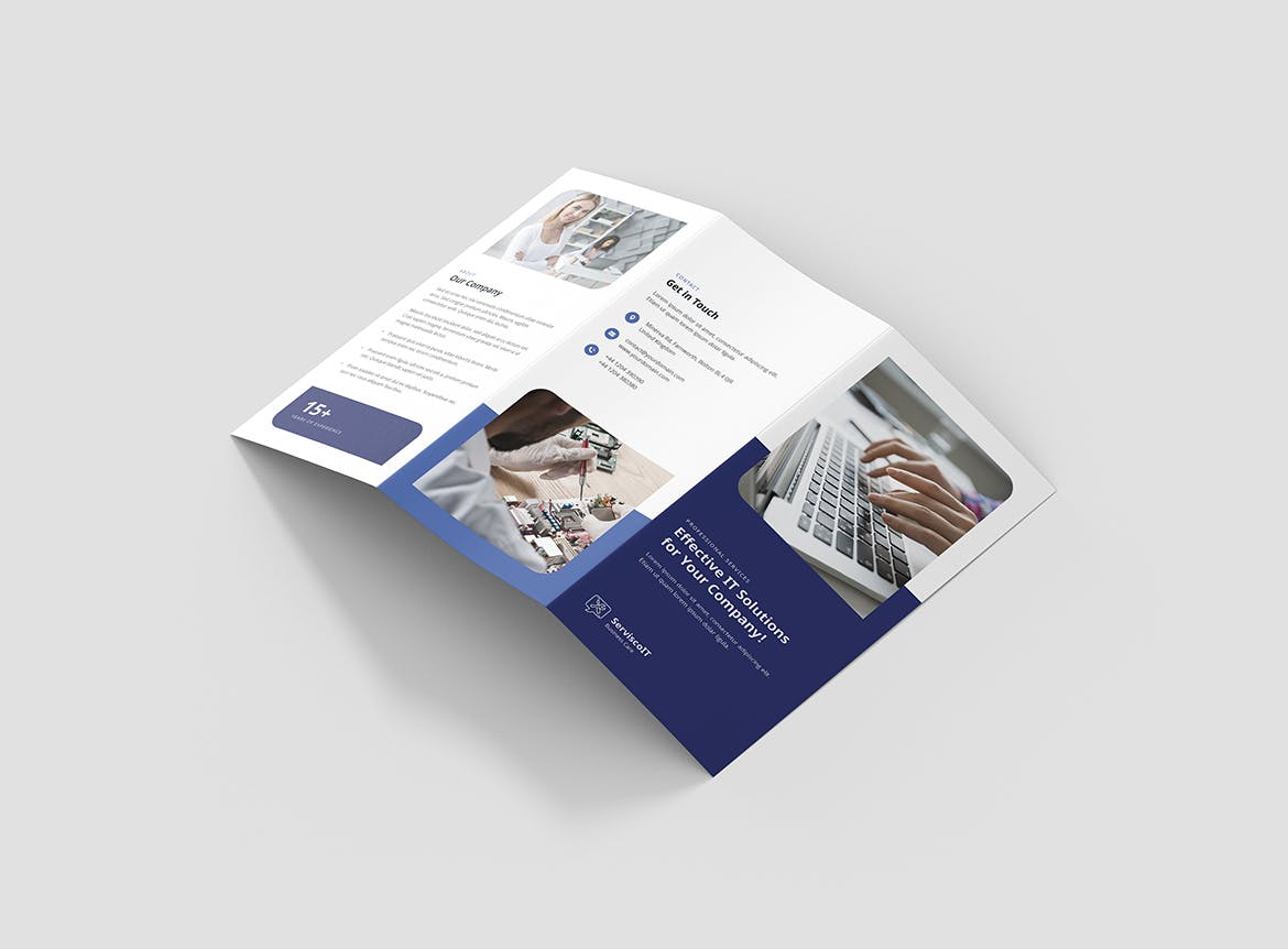 IT服务IT公司宣传折页传单设计模板 IT Services – Brochures Bundle Print Templates插图(1)