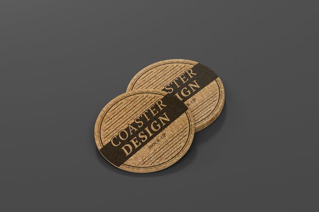 逼真的圆形咖啡杯垫样机 Round Coaster Mock-Up插图(6)