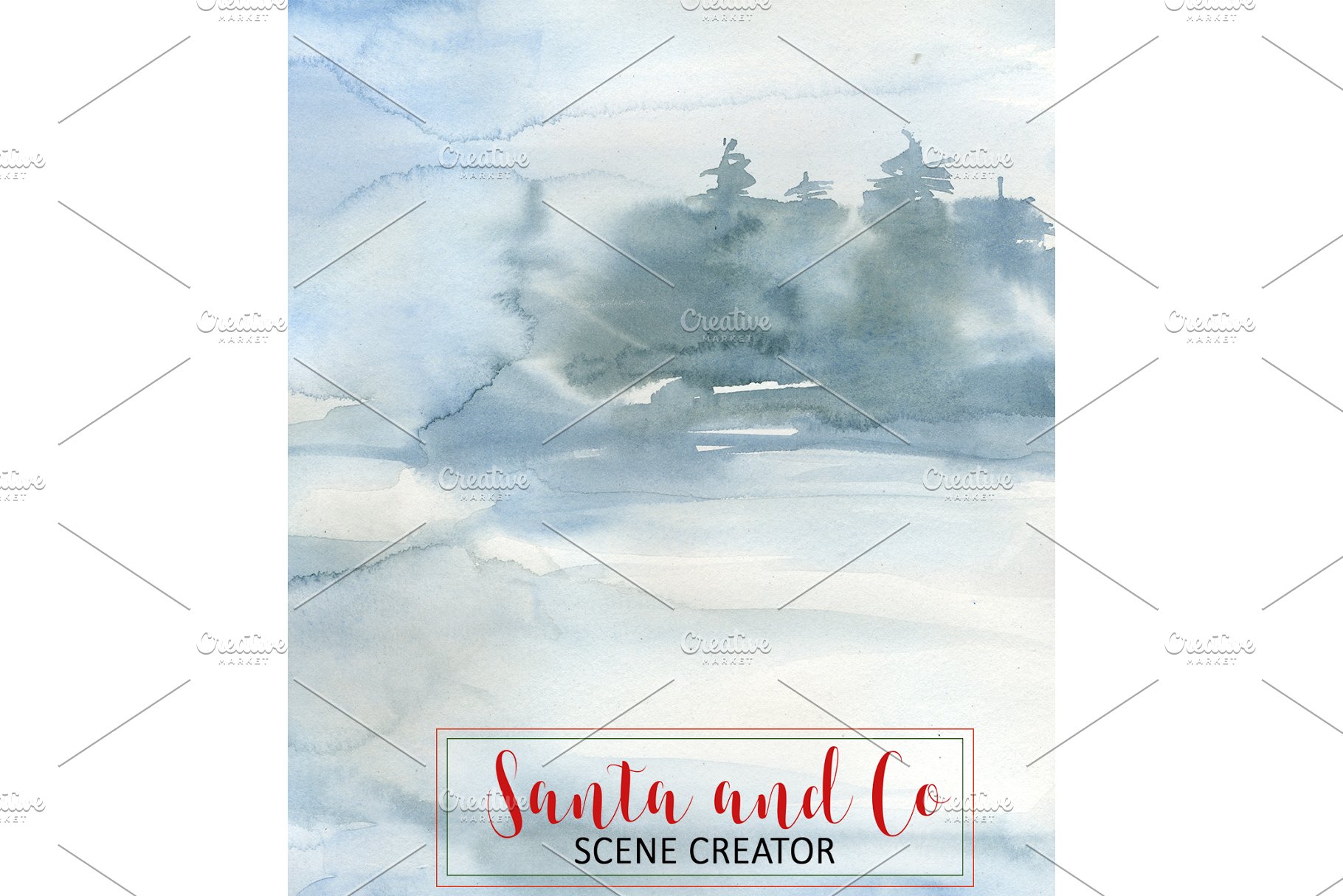 手绘圣诞节主题水彩设计素材包 Santa & Co Christmas Clipart Set插图(14)