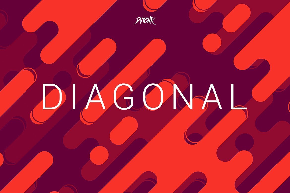 圆角线条背景纹理v02 Diagonal | Rounded Lines Bgs | V02插图(2)