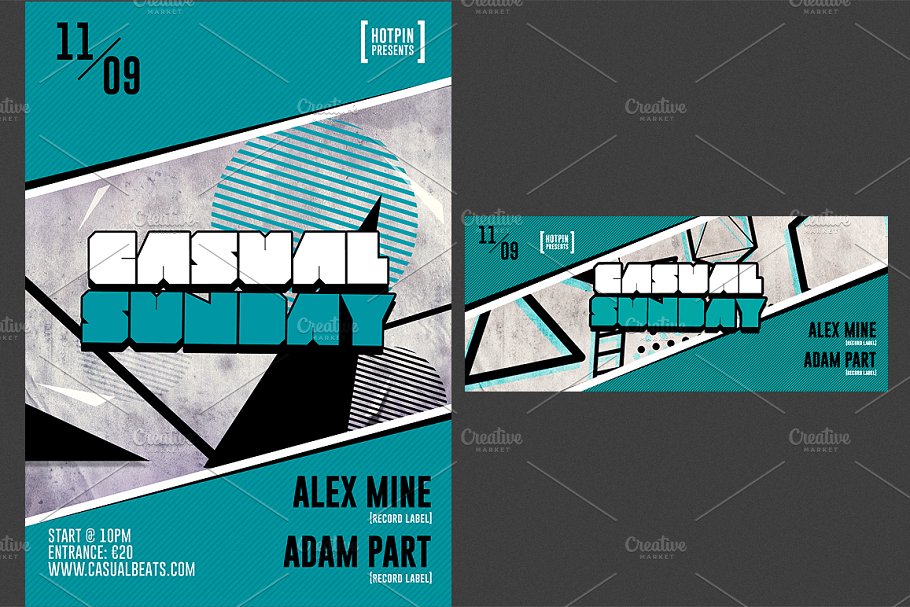 现代派对宣传传单模板 Party Flyer Template插图(2)