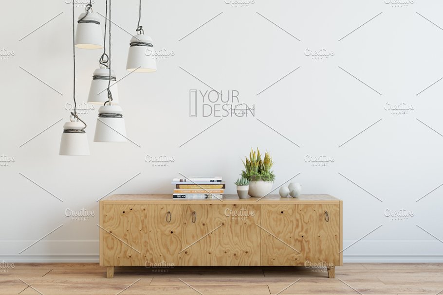 客厅卧室墙纸&相框画框样机模板合集 Interior Wall & Frames Mockup – 2插图(23)