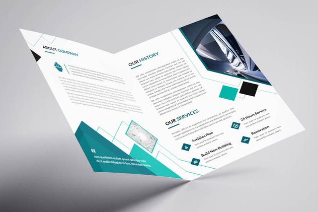 建筑企业/品牌宣传折页传单设计模板 Architerture Bifold future插图(3)