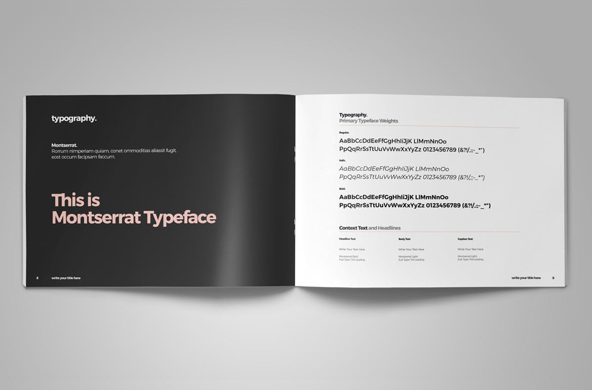 2019-2020品牌指南/品牌设计规范手册模板 Brand Guideline Landscape Layout with Pink Accents插图(2)