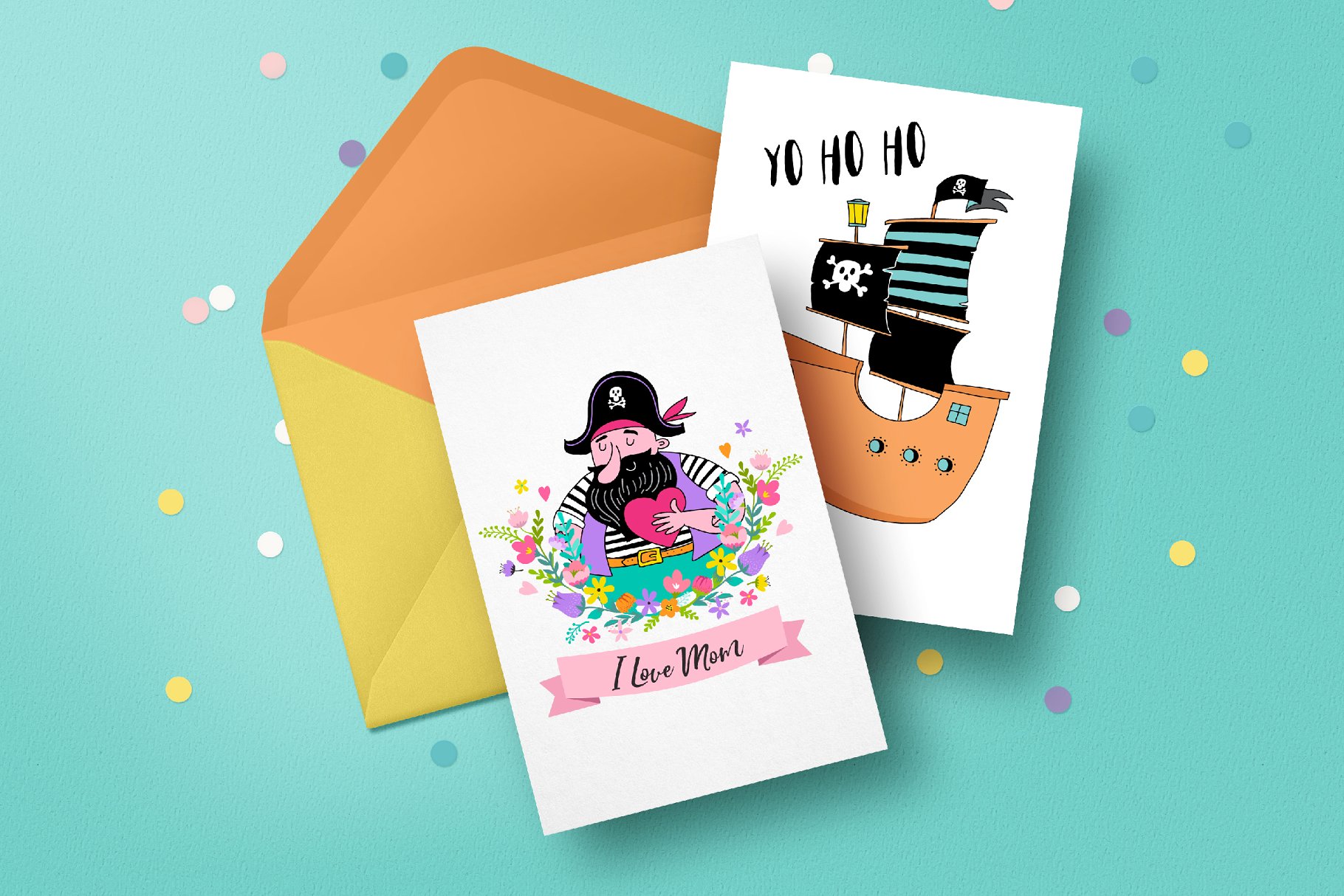 海盗船系列马克笔手绘卡通插画 Ahoy! Pirate collection插图(3)