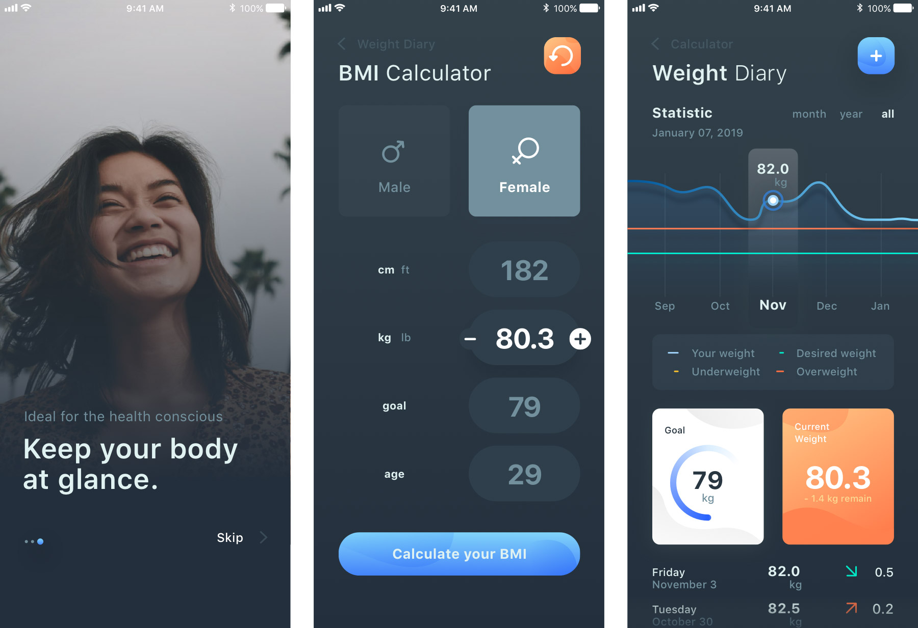BMI 计算器应用界面