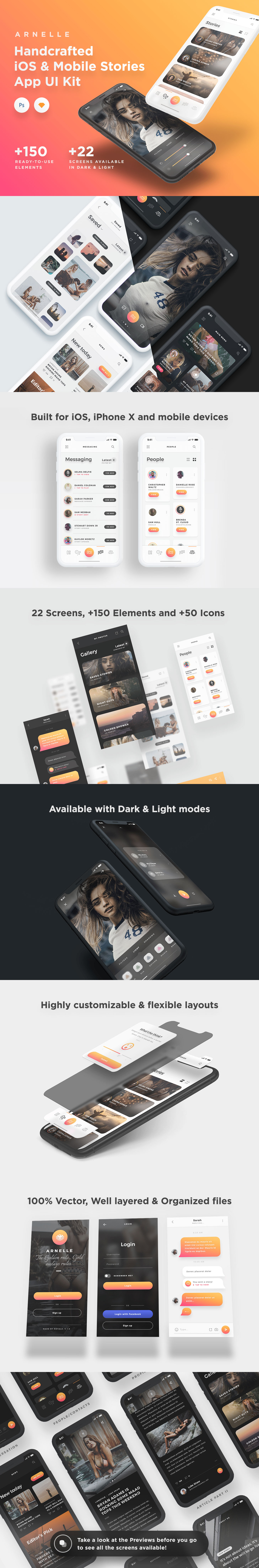 素材库下午茶：社交资讯阅读类APP UI KITS套装下载[Sketch,PSD]插图
