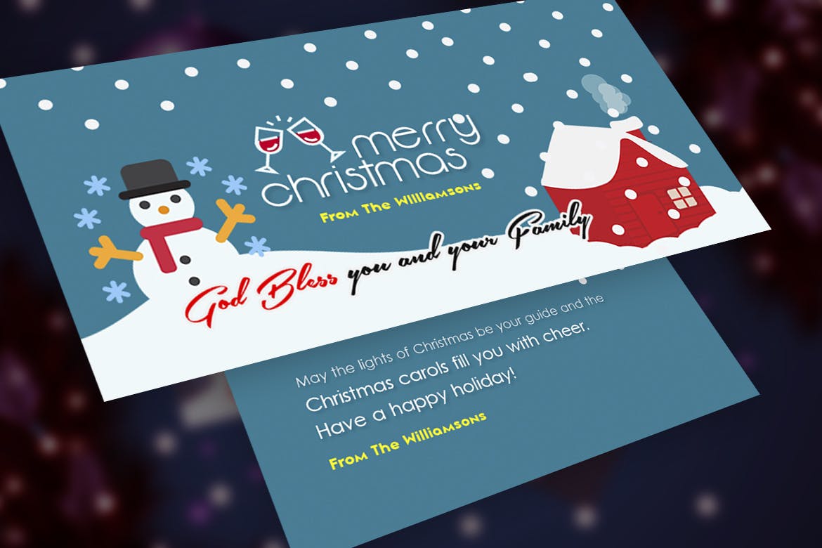 圣诞节活动派对横版传单设计模板 Christmas Party Flyer插图