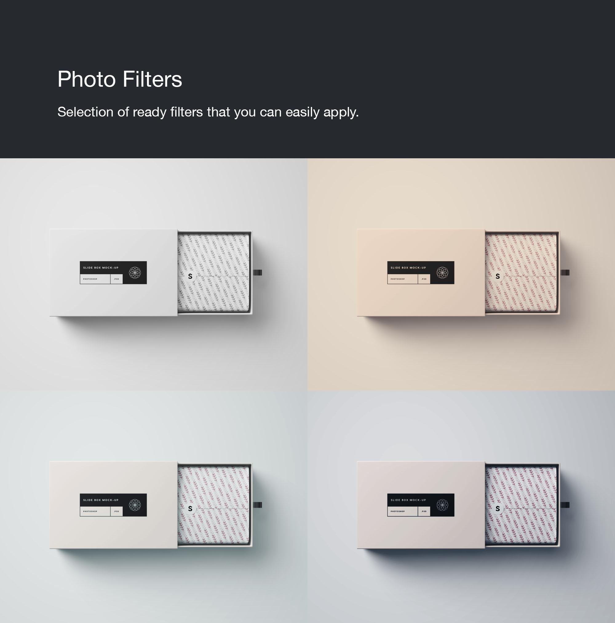 矩形抽屉式包装盒礼品盒包装设计效果图样机 Rectangle Slide Box Mockup插图(9)