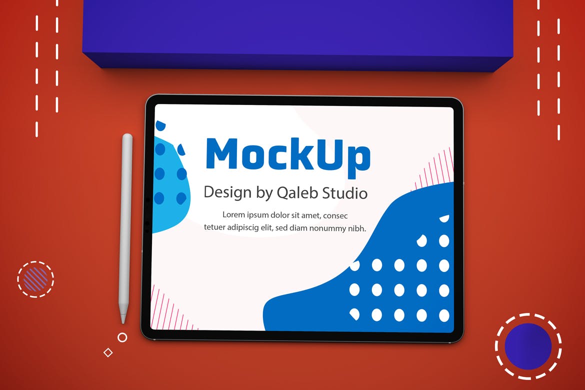 抽象设计风格iPad Pro平板电脑屏幕效果图素材库精选样机v2 Abstract iPad Pro V.2 Mockup插图(6)