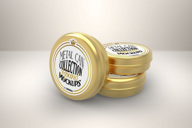 金属盒子瓶罐包装样机v2 Vol. 2 Metal Can Mockup Collection插图(1)