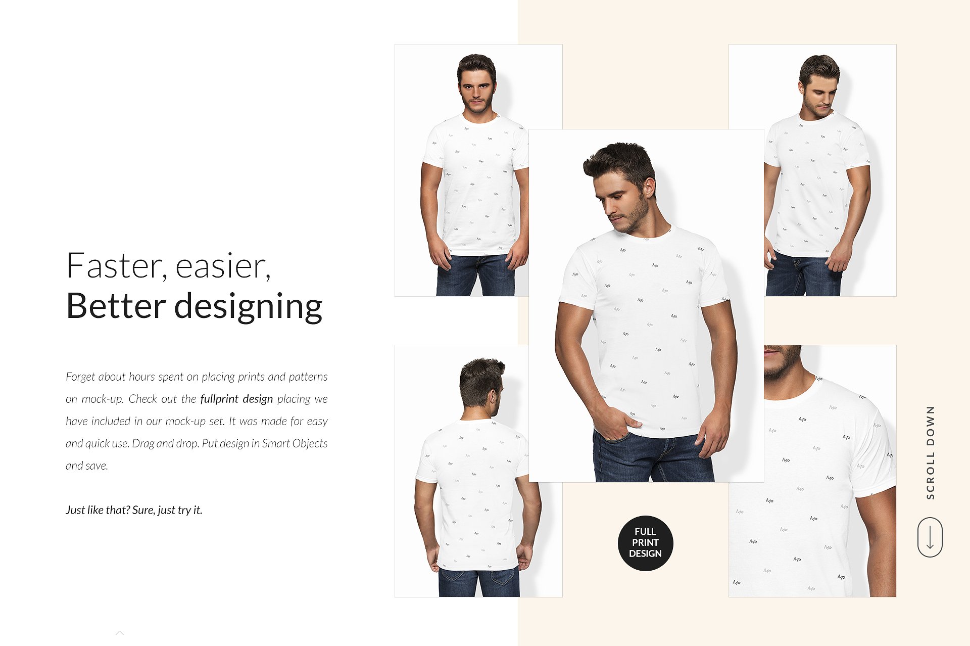 时尚简约男士T恤样机插图(4)