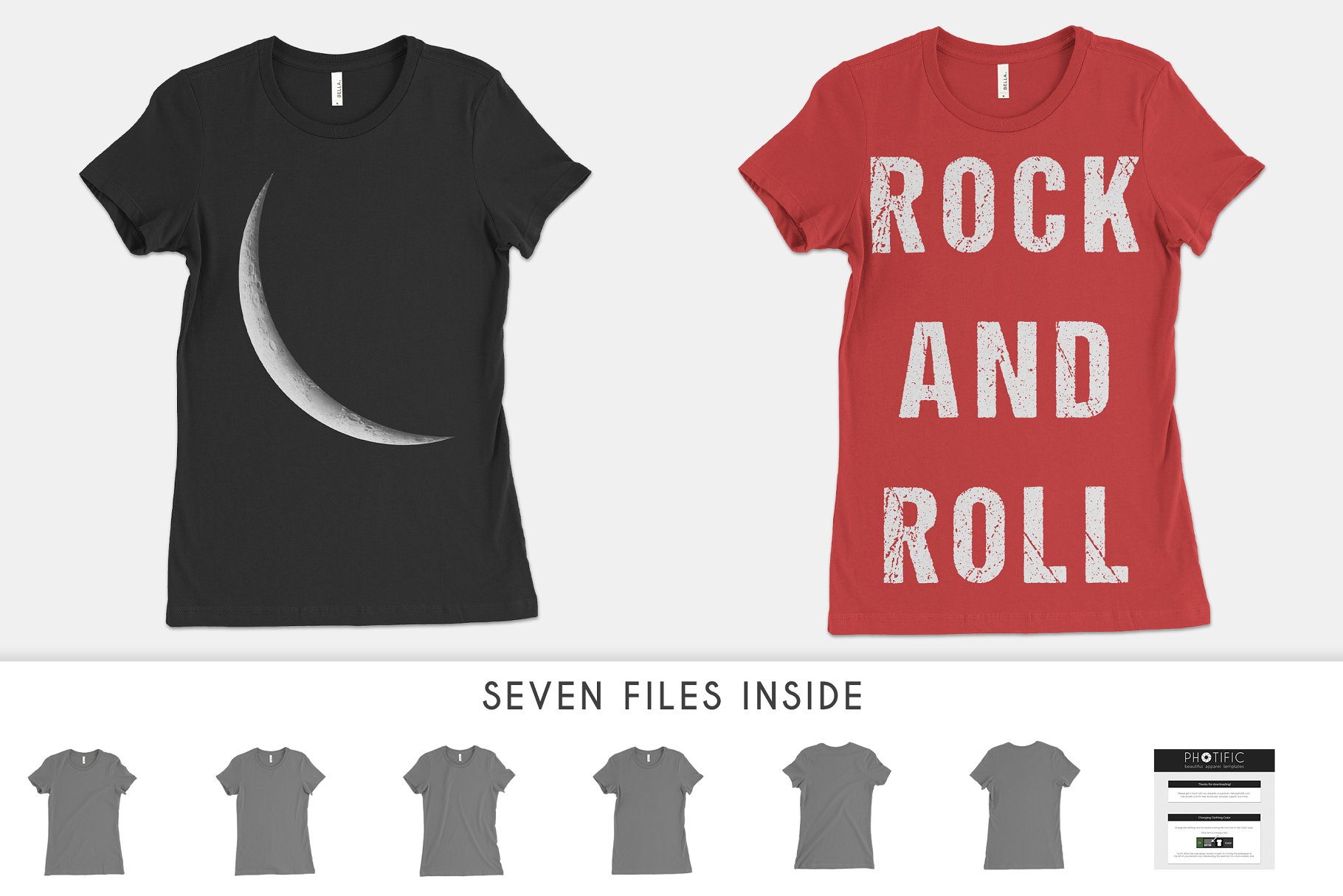 纯棉圆领女性T恤衫样机模板 Bella Canvas 6004 T-Shirt Mockups插图(3)