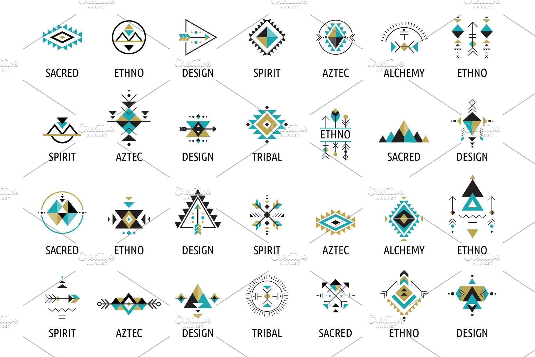 神圣几何图形设计素材集[Logo模板/图案/图标] Esoteric Sacred Geometry Huge Bundle插图(3)