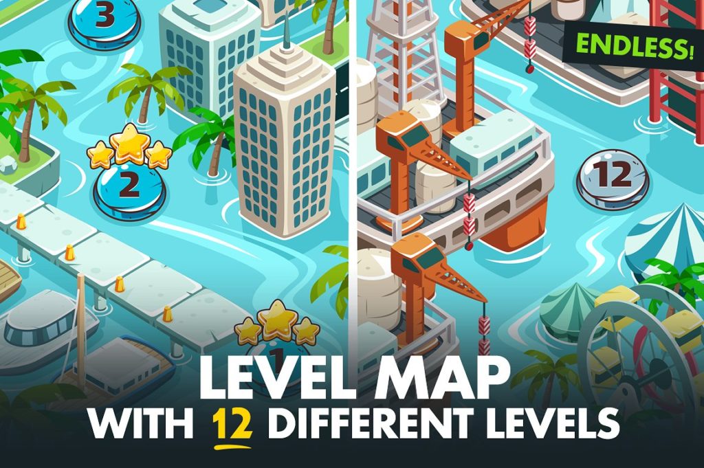 卡通水上游戏UI Kit打包下载[psd]插图