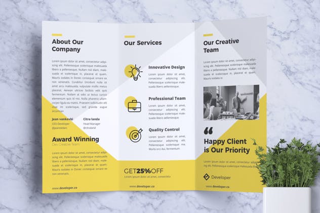 三折页尺寸企业宣传传单设计模板v16 Corporate Business Flyer Vol. 16插图(2)