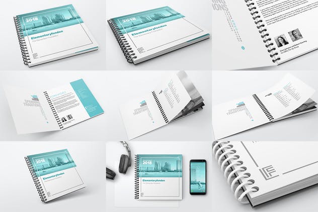 活页记事本印刷品样机套装 Spiral Book Binding Bundle Mockups插图(2)