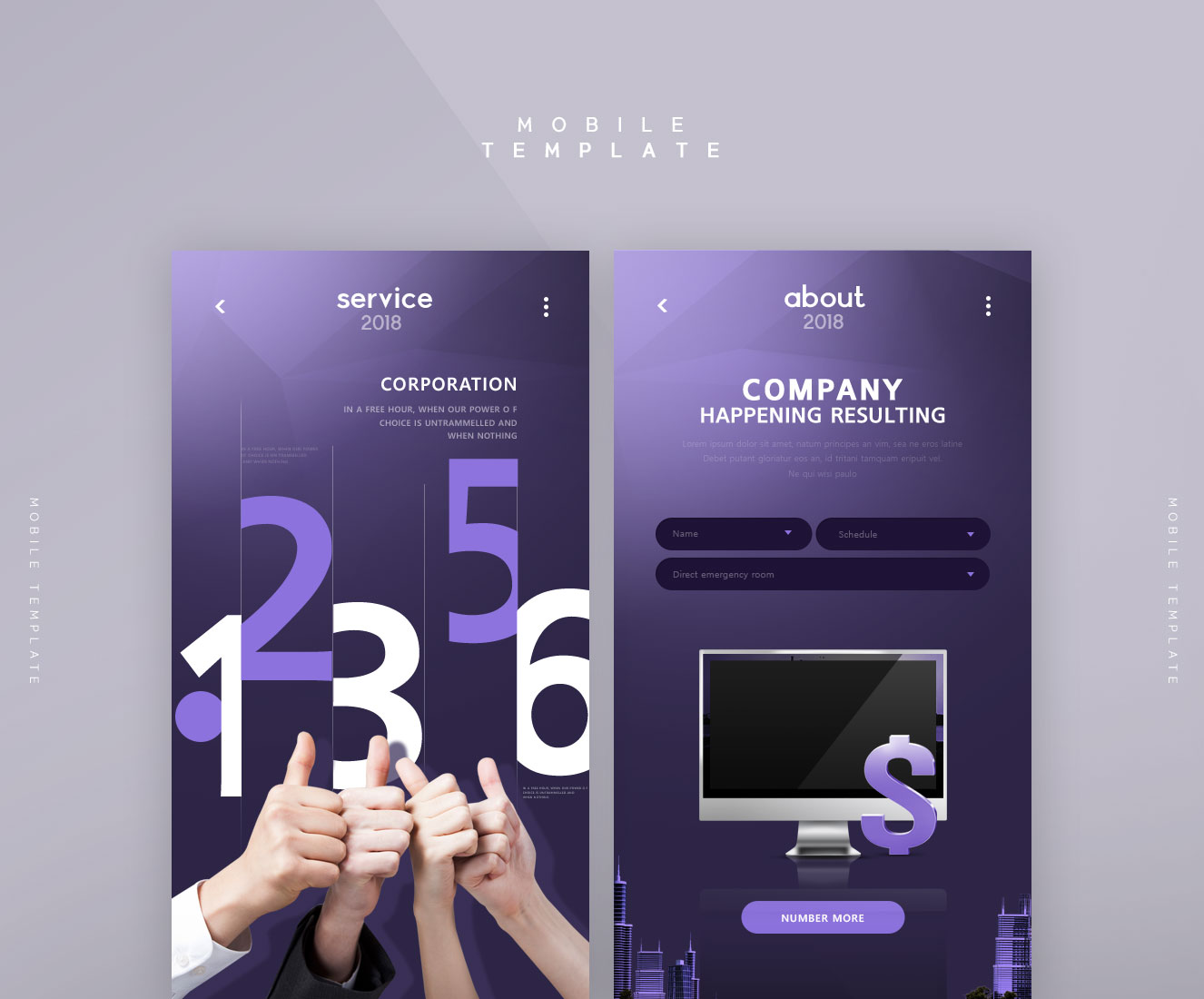 商业/企业手机APP应用页面演示模板插图