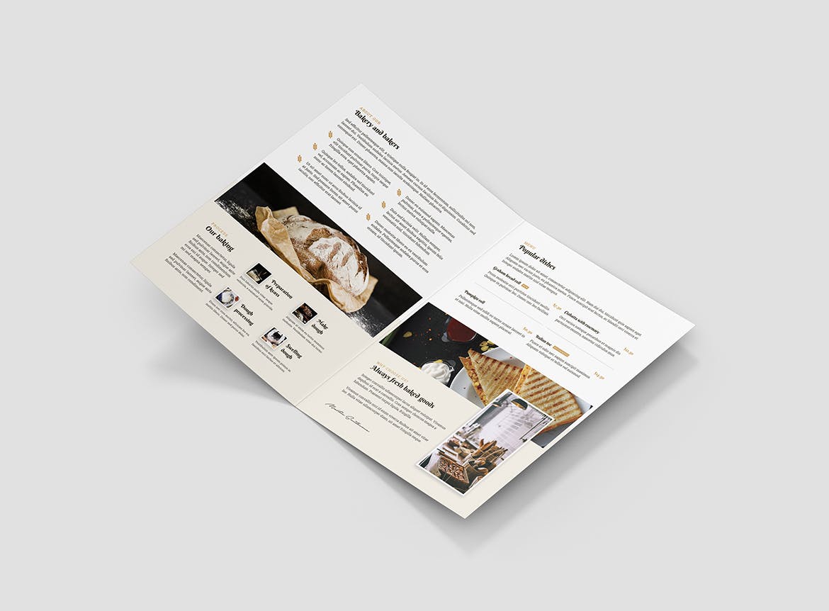 5合1面包店折页宣传单设计模板合集 Bakery – Brochures Bundle Print Templates 5 in 1插图(12)