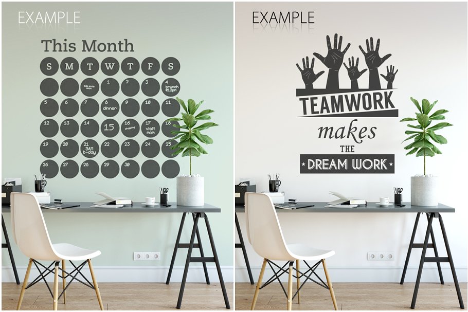 办公室墙纸设计样机模板合集 OFFICE Interior Wall Mockup Bundle插图(16)