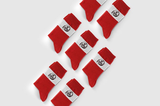 纯色提花棉袜套装样机 Socks Set Mockup插图(10)