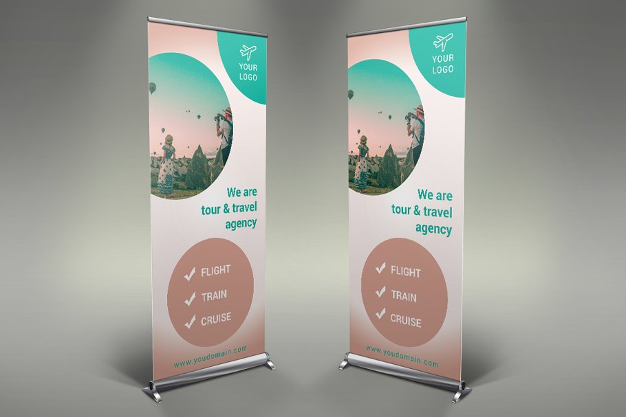 旅行指南易拉宝banner海报模板插图(1)