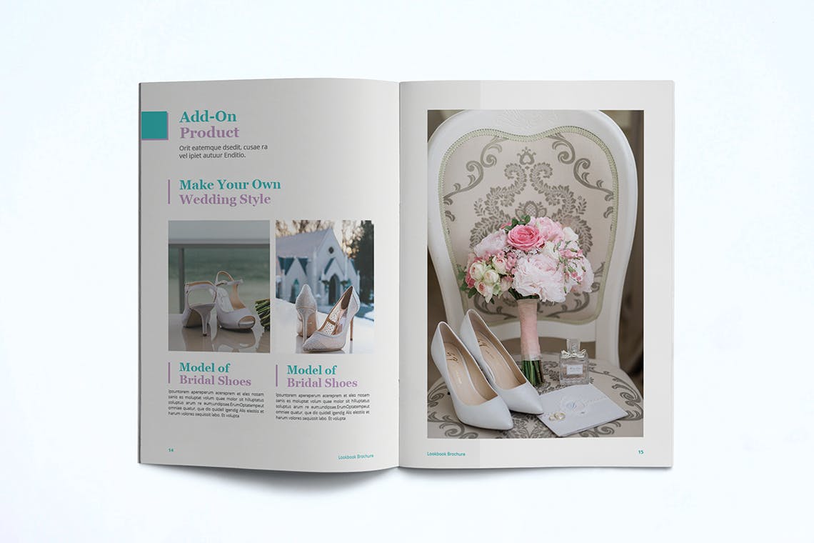 婚纱/女装服装品牌产品画册目录素材库精选Lookbook设计模板 Fashion Lookbook Template插图(10)