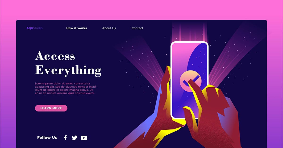 Web访问浏览概念插画网站Banner＆着陆页设计模板 Access Everything – Banner & Landing Page插图