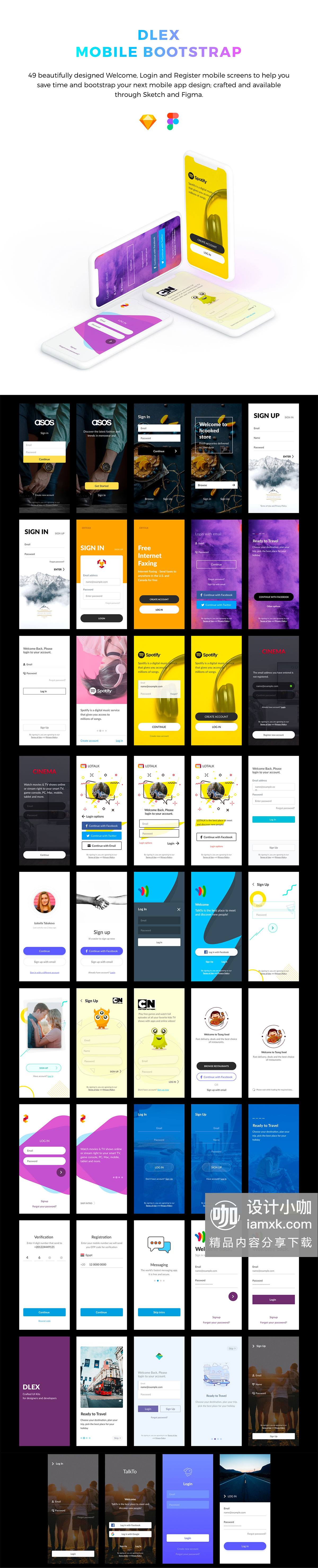素材库下午茶：移动端APP登录注册页创意设计套装下载[Fig,Sketch]插图(4)