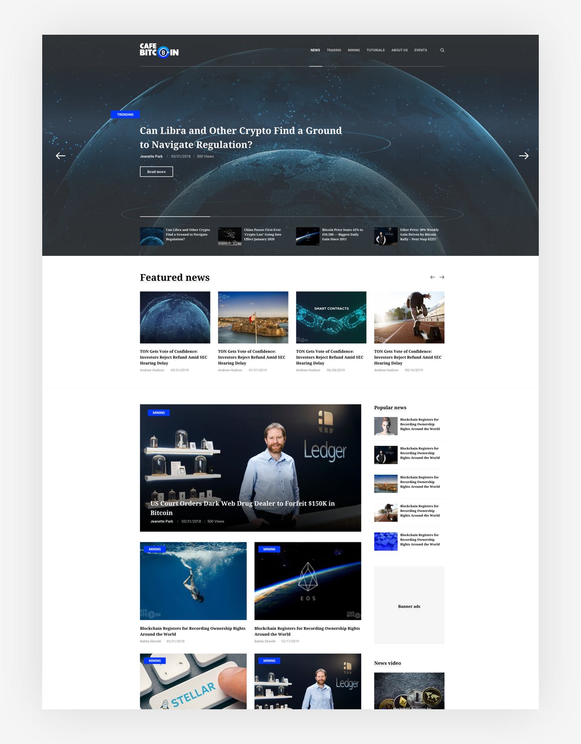 加密货币比特币主题杂志博客设计SKETCH模板 Crypto, Bitcoin Blog & Magazine Sketch Template插图(2)