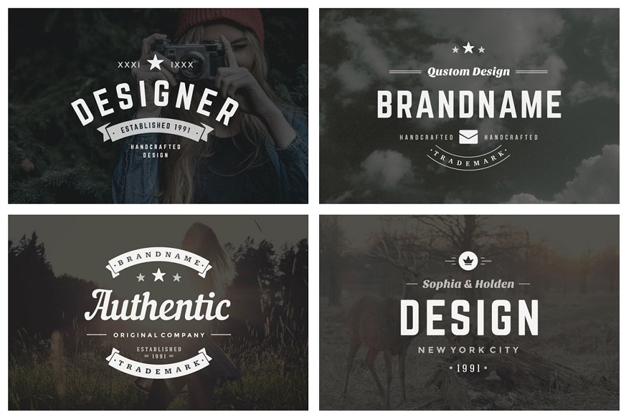 1000+复古风格Logo&徽章模板 1000 Logos and Badges Bundle插图(38)