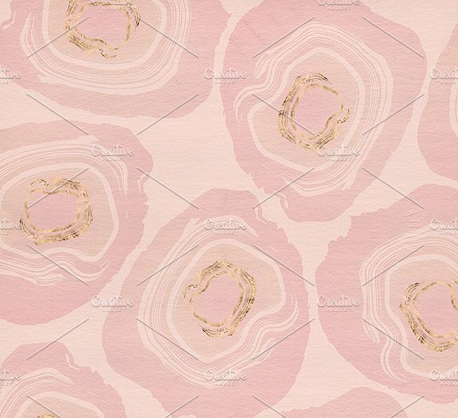 金色大理石石纹波纹背景纹理 Tourmaline Sliced Gold & Watercolors插图(4)