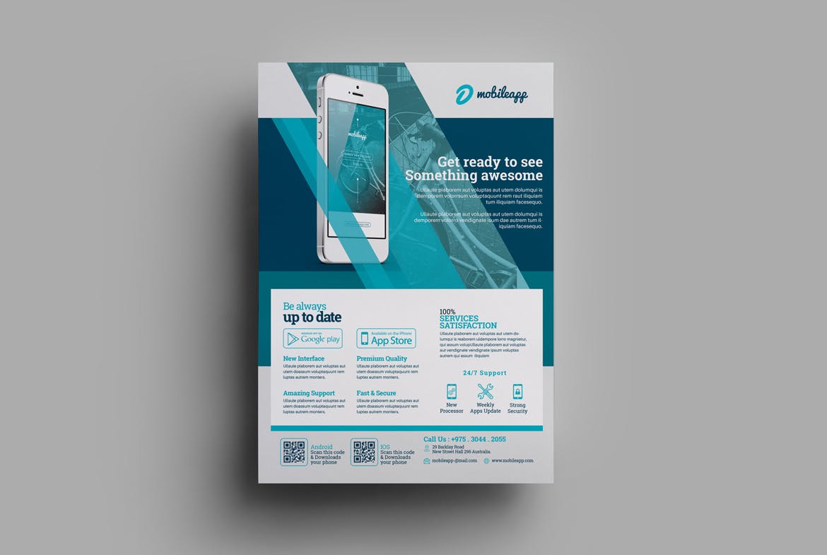 APP应用推广传单设计模板 Mobile App Promotion Flyers插图(1)