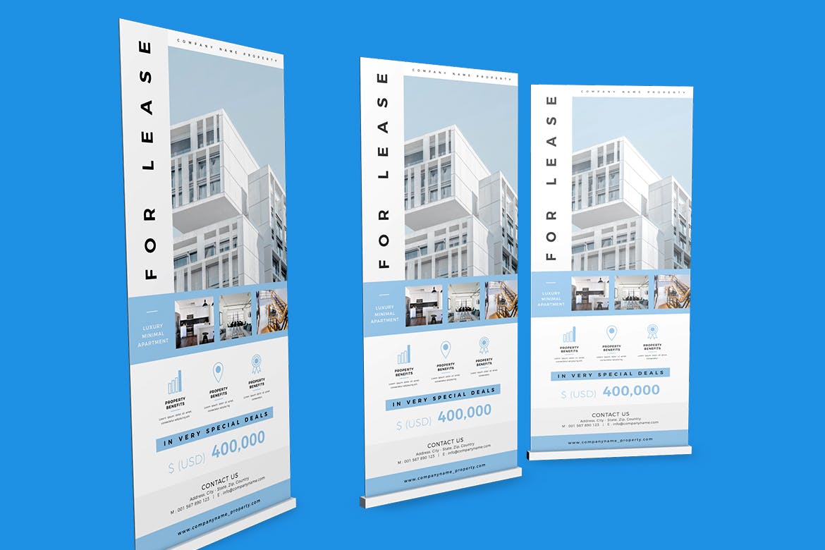 易拉宝商业广告Banner设计模板素材 Roll Banner Properties插图(2)