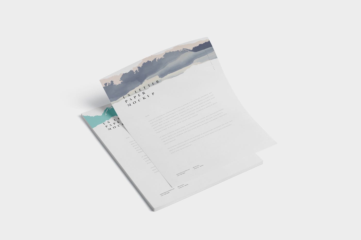 美国尺寸规格信纸设计样机模板 5 US Letter Paper Mockups插图(3)