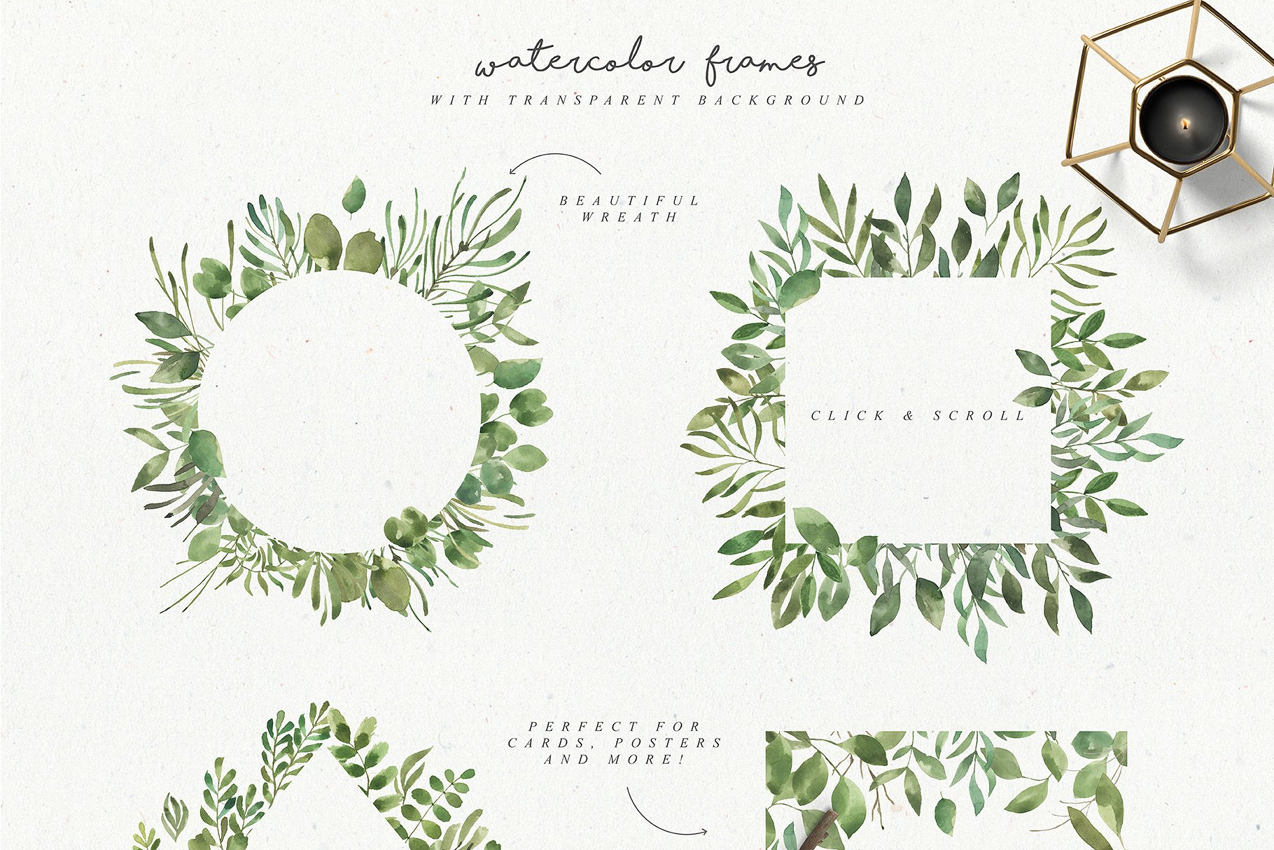 水彩树叶元素、相框、纹理素材包 Leafy Leaf Collection插图(3)