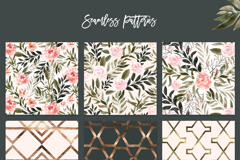 极力推荐：花卉图案纹理集合 Floral Patterns Bundle Vol.2 [3.45GB, 超过120款图案]插图(8)