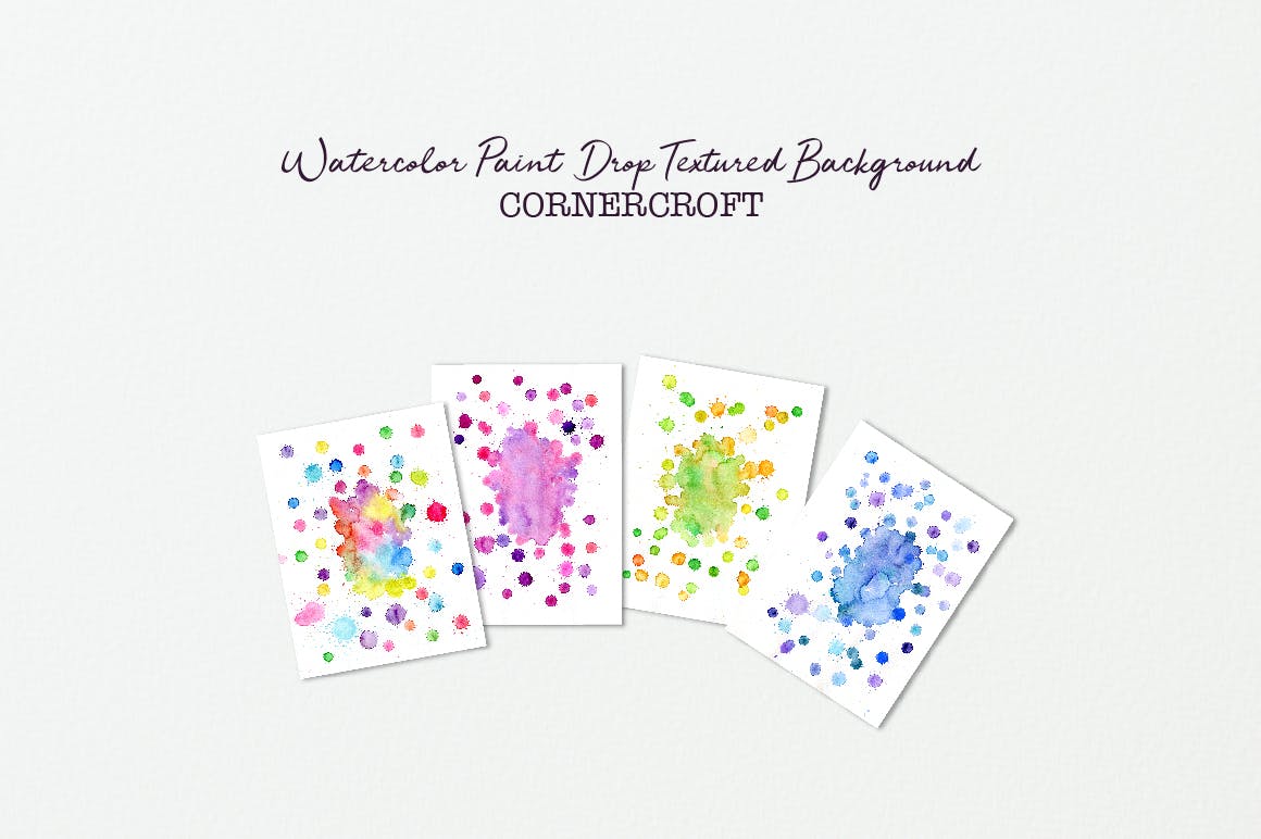 水彩颜料水滴图案背景素材 Watercolor paint drop background插图(5)